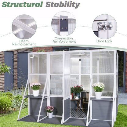 Aria Lean-To Walk-In Greenhouse
