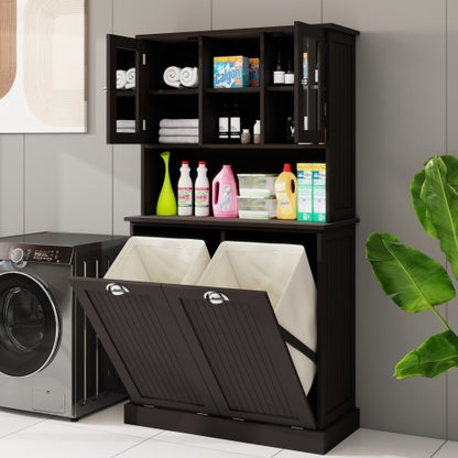 2-Compartment Laundry Cabinet with Tilt-Out Baskets | Viva