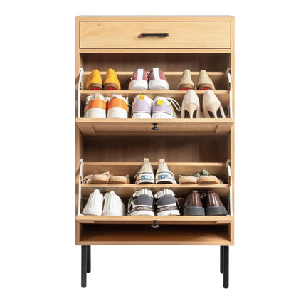 Viva Essentials – Rattan Shoe Cabinet with Drawstring & Dual Compartments