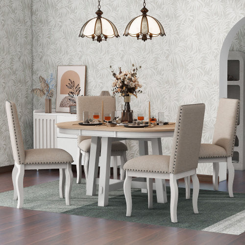 The Viva 5-Piece Farmhouse Dining Set – Where Rustic Charm Meets Urban Sophistication