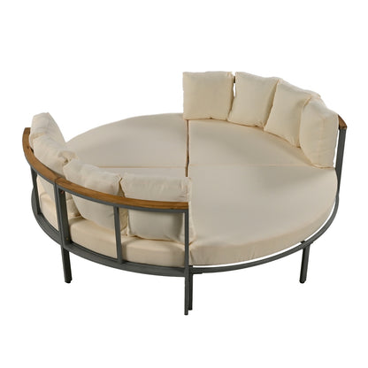 Beige 4-Piece Outdoor Courtyard Conversation Set | Viva Metro