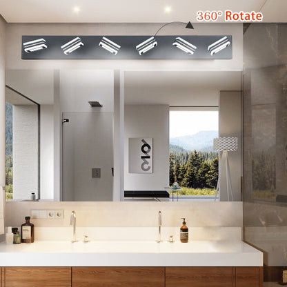 Viva Elite Modern Black Vanity Light - 6-LED Acrylic Bathroom Fixture