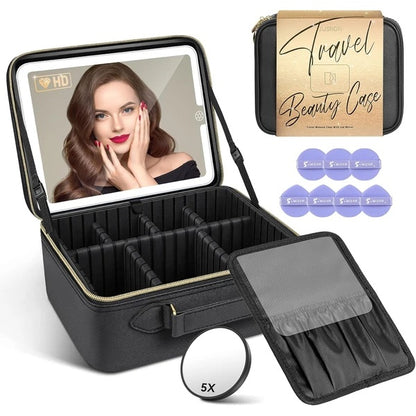 Travel Makeup Bag with LED Mirror - Your Ultimate Beauty Companion!