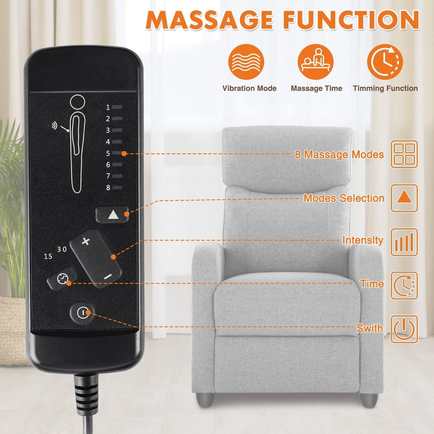 Viva Atelier Meridian Manual Reclining Massage Lounge Chair