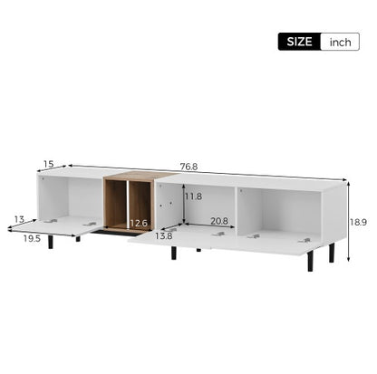 White 3-Door TV Stand | Viva Meridian