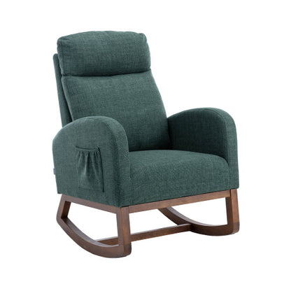 Emerald Green Glider Rocker with Ottoman | Viva