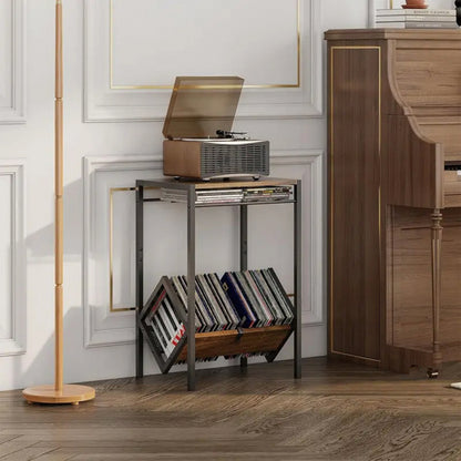3-Tier Record Player Stand with Vinyl Storage | Viva