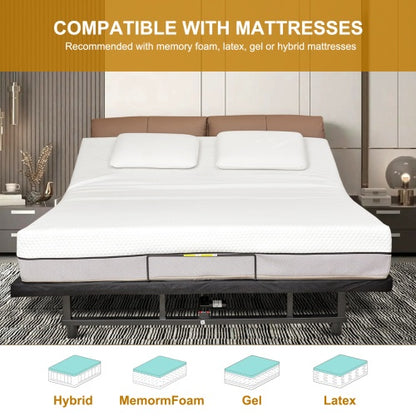 King adjustable bed base compact-bedroom setup
