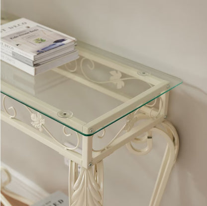 Modern Tempered Glass Metal Frame Table – Elegant & Durable Design