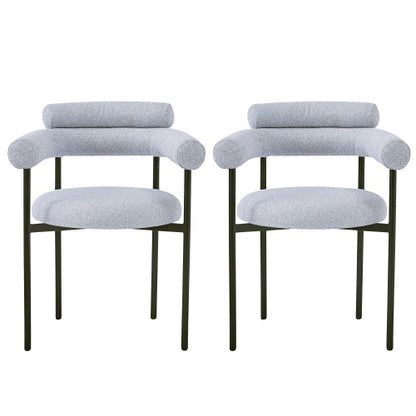 Upholstered Armchair Dining Chairs With Metal Legs
