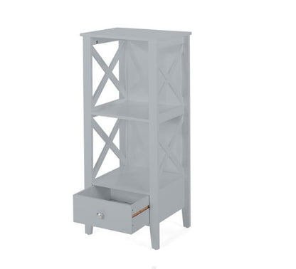 Grey Drawer Storage Rack with 2 Open Shelves | Viva