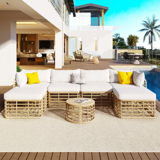 Viva Sereno 7-Piece All-Weather Rattan Sectional Sofa Set