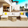 Viva Sereno 7-Piece All-Weather Rattan Sectional Sofa Set