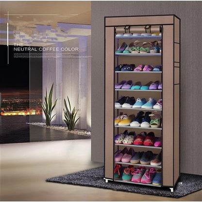 Viva Essentials – 10-Layer 9-Grid Shoe Cabinet with Dust Cover