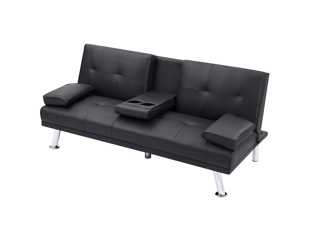 Viva Noir 66″ PU Sleeper Sofa