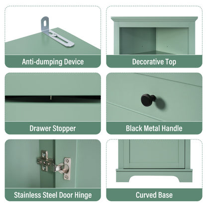 Green Triangular Tall Storage Cabinet | Viva Émeraude