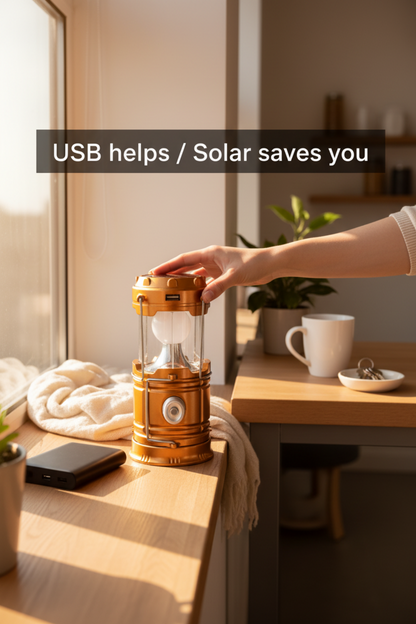 Viva Elite Telescopic Emergency Lantern - Solar & USB Rechargeable