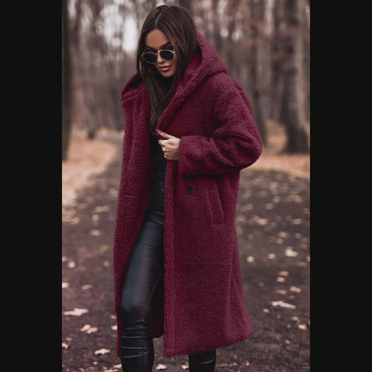 Viva Longline Teddy Coat lifestyle styling in multiple colors