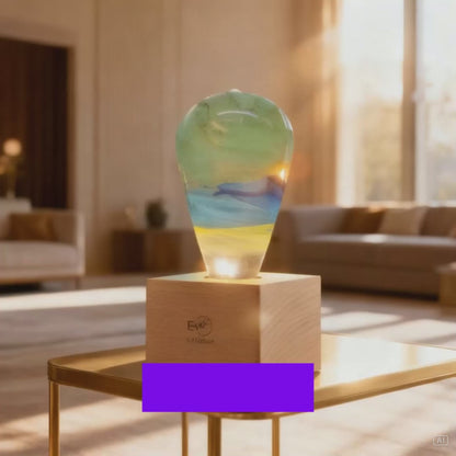 Viva Elite Artisan Resin & Wood Sculptural Table Lamp - Ambient Art