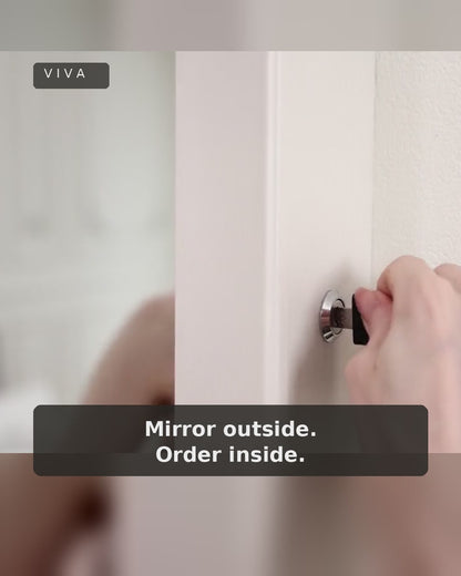VIVA Jewelry Dressing Station – Full-Length Mirror Armoire with 6 Auto-On LEDs