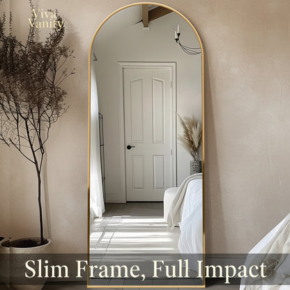 arched full length mirror 58"x19" floor standing & wall mount room brightening decor