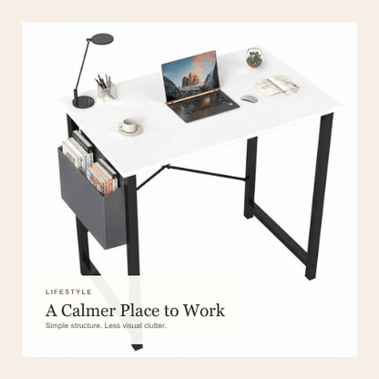 Viva Elite computer desk calm workspace lifestyle graphic