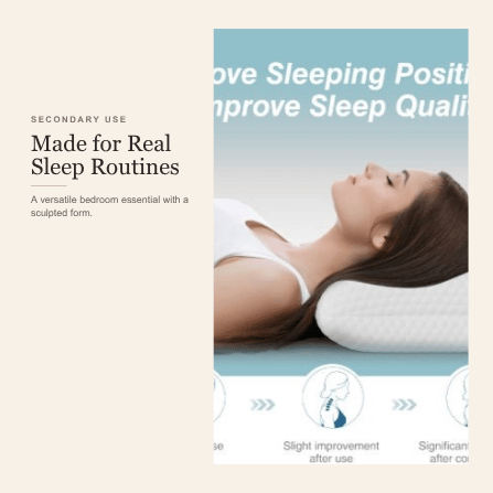 Viva Elite contour memory foam pillow secondary sleep routine graphic