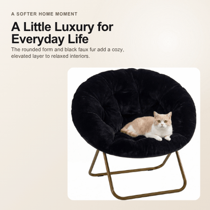 Viva Elite Black Faux Fur Disc Chair lifestyle comfort graphic