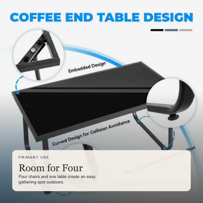 Viva Elite black outdoor furniture set four-seat gathering graphic