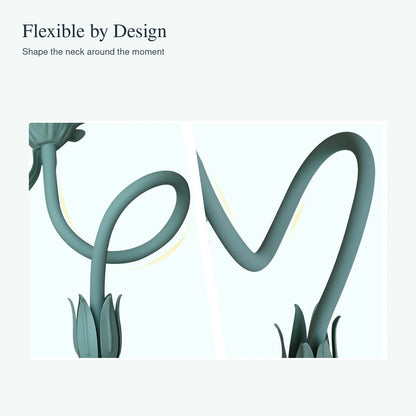 Flexible gooseneck shown in two adjustable shapes