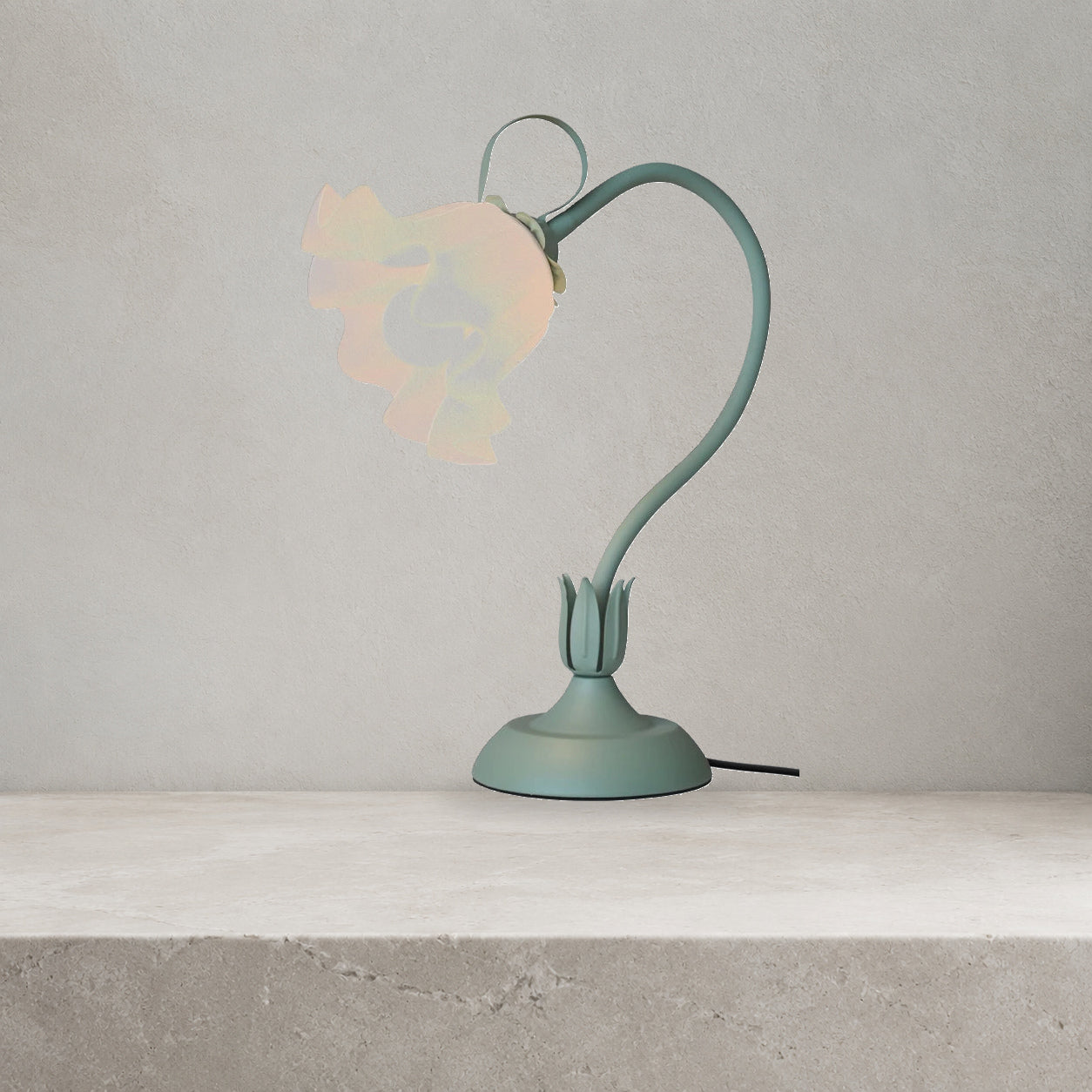 Exact mint green Vintage Flower Lamp product view