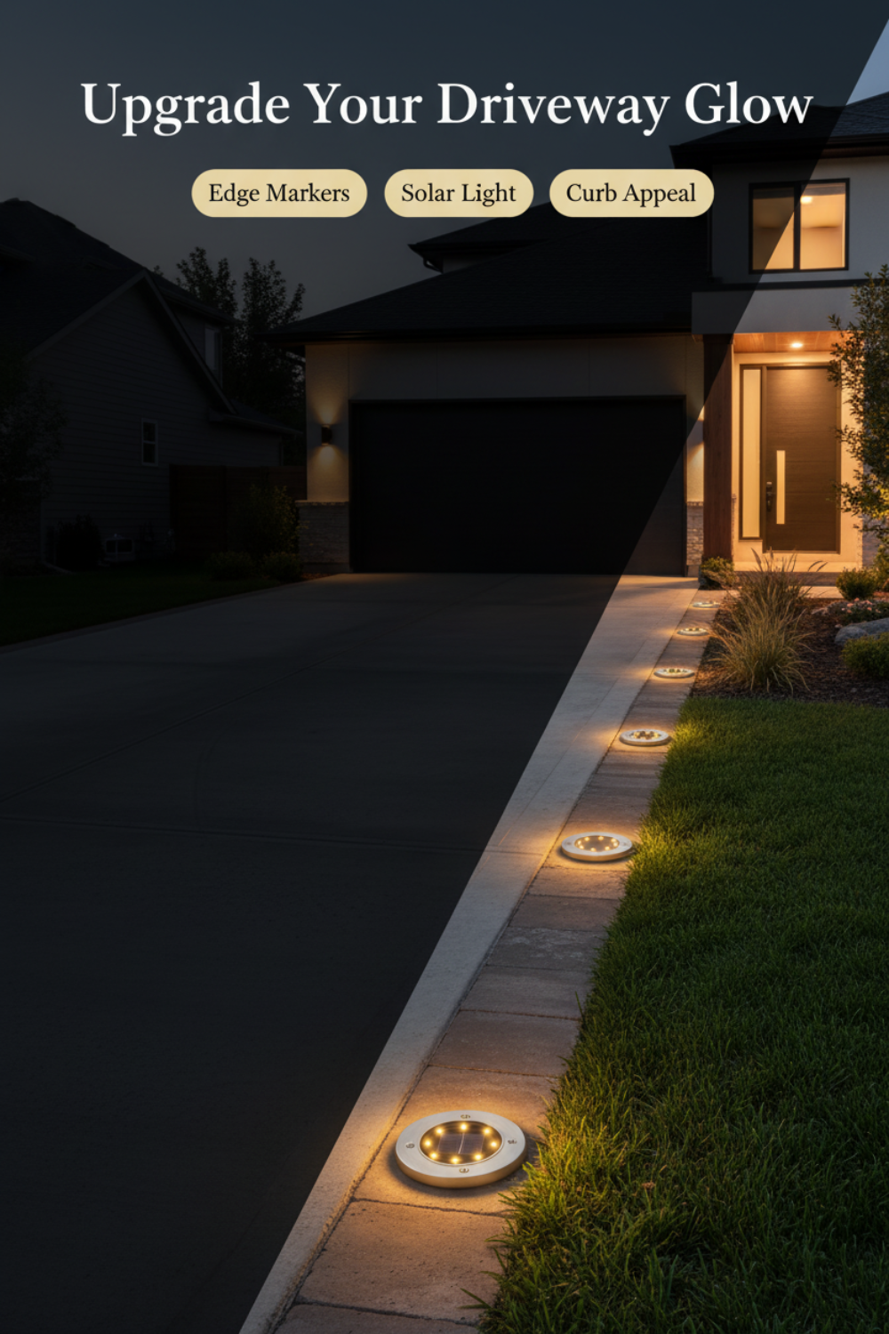 Flush and waterproof solar light on a wooden surface