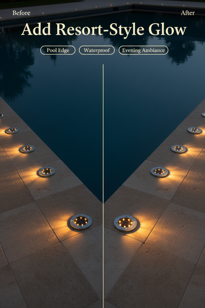 Viva Elite Solar In-Ground Disk Lights - Flush-Mount LED (4-Pack)