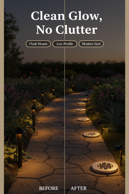 Viva Elite Solar In-Ground Disk Lights - Flush-Mount LED (4-Pack)