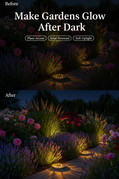 Viva Elite Solar In-Ground Disk Lights - Flush-Mount LED (4-Pack)